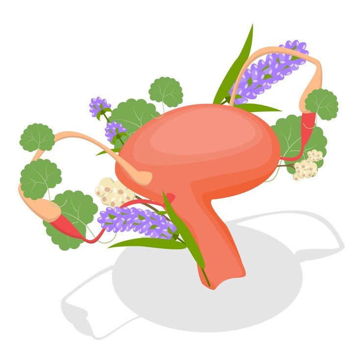 Vector d conjunto de vectores planos isométricos de órganos humanos con flores elemento de anatomía interna floral