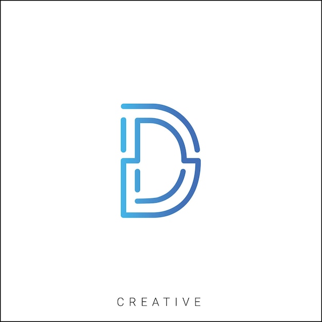 D Diseño creativo del logotipo Diseño mínimo del logotipo Diseño clásico Vector último diseño del logotipo Monograma