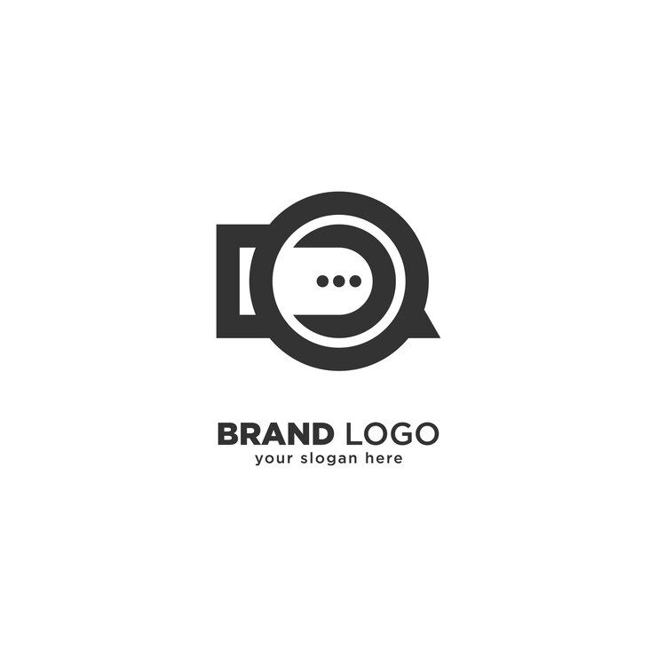 Vector d diseño creativo de logotipos de chat de letras símbolo de mensajería moderna para marcas