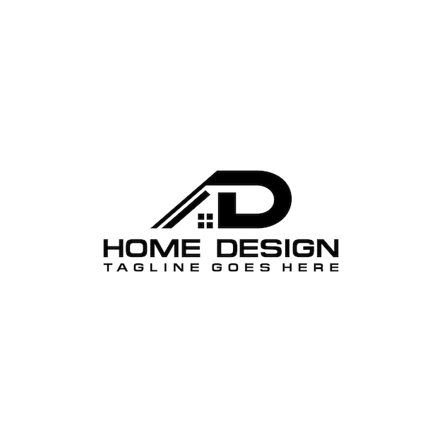 D diseño inicial del vector del logotipo de casa o bienes raíces