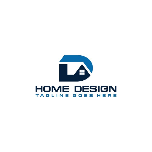 D diseño inicial del vector del logotipo de casa o bienes raíces