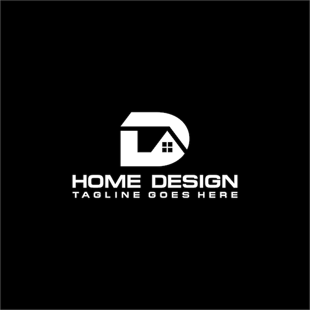 D diseño inicial del vector del logotipo de casa o bienes raíces