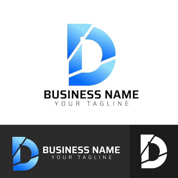 D Diseño de logotipo de letras premium en vector de abstracto 3D creativo moderno