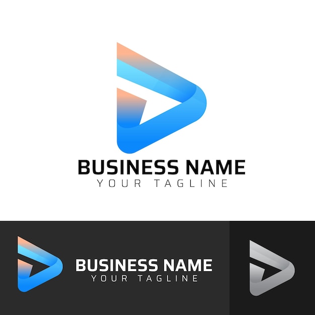 D Diseño de logotipo de letras premium en vector de abstracto 3D creativo moderno