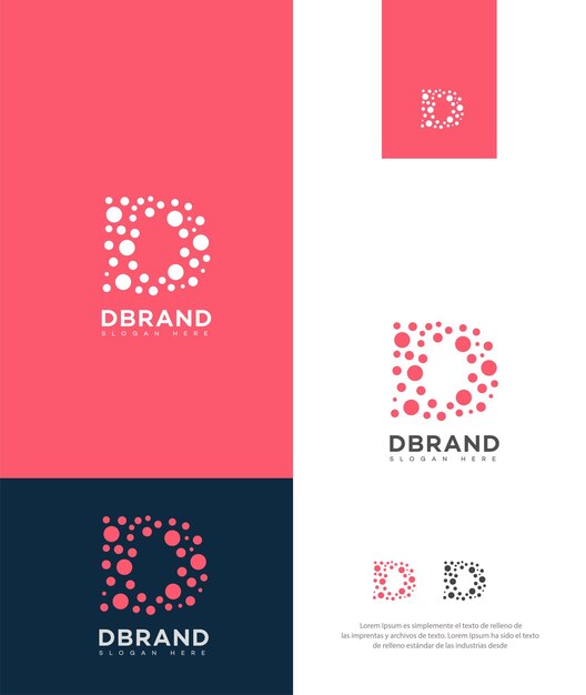 D Iconos de letras de la identidad de la marca D plantilla de símbolos de señales de letras