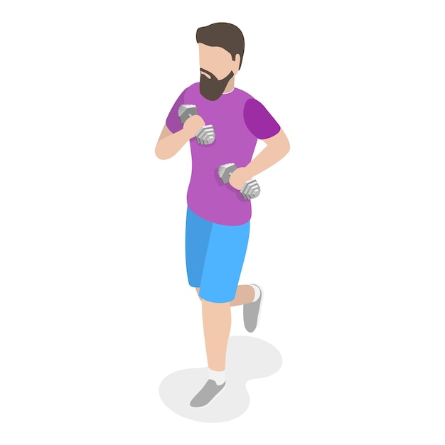 D Ilustración isométrica de vector plano del elemento de la zona atlética al aire libre del gimnasio exterior