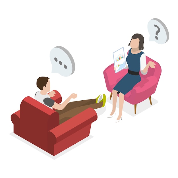 D ilustración vectorial plana isométrica del tema de conversación de invitados de celebridades de entrevistas de televisión