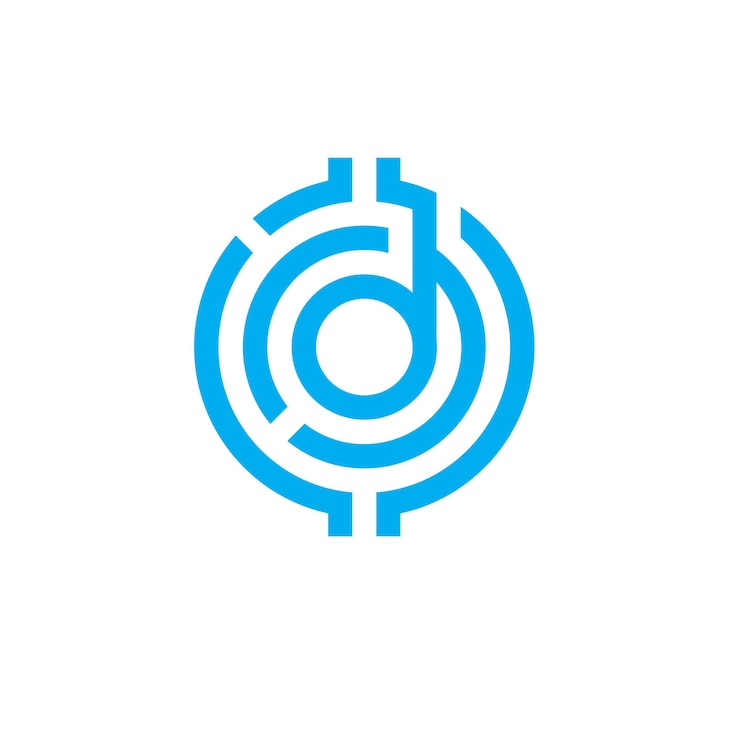 Vector d letra criptográfica monograma sencillo elegante creativo diseño de logotipo moderno