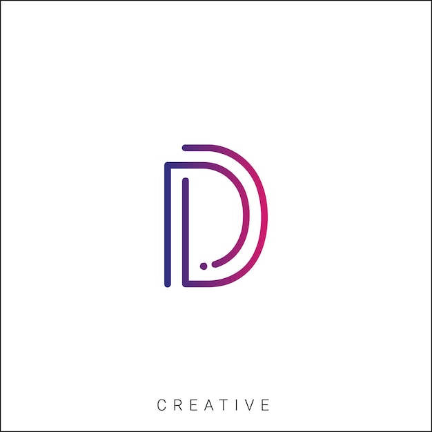 D Logotipo posterior plantilla vectorial monograma colorido símbolo fuente logotipo diseño moderno basado en inicial LOGO