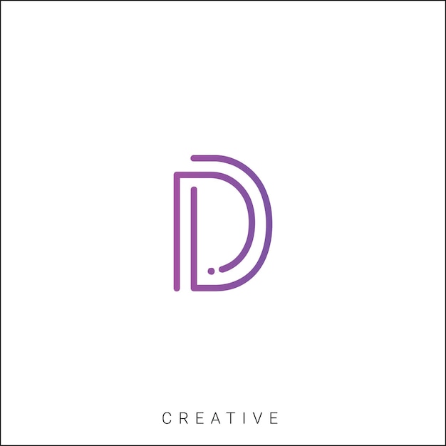 D Logotipo posterior plantilla vectorial monograma colorido símbolo fuente logotipo diseño moderno basado en inicial LOGO