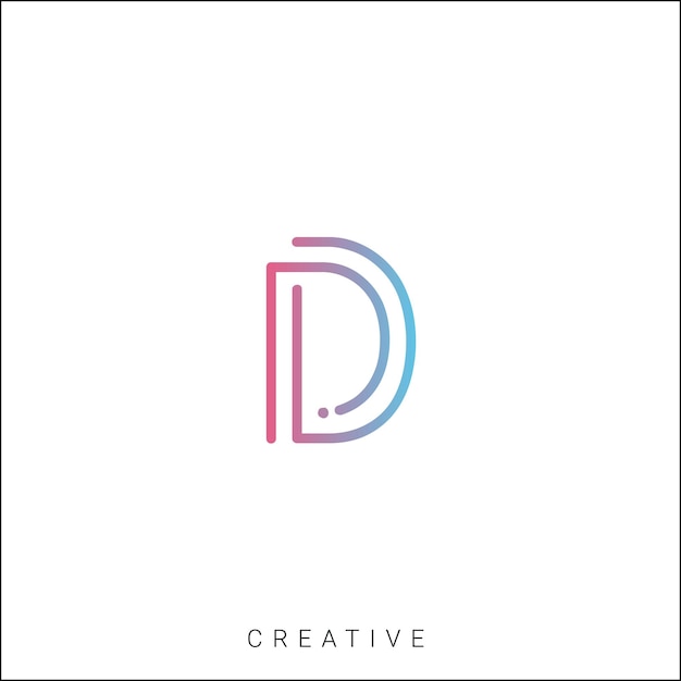D Logotipo posterior plantilla vectorial monograma colorido símbolo fuente logotipo diseño moderno basado en inicial LOGO