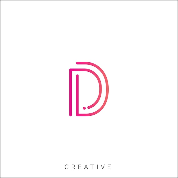 D Logotipo posterior plantilla vectorial monograma colorido símbolo fuente logotipo diseño moderno basado en inicial LOGO
