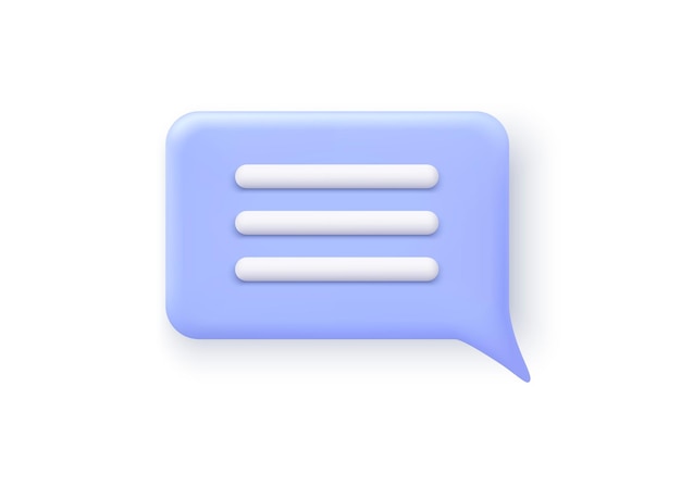 D mensaje icono comunicación chat burbuja signo