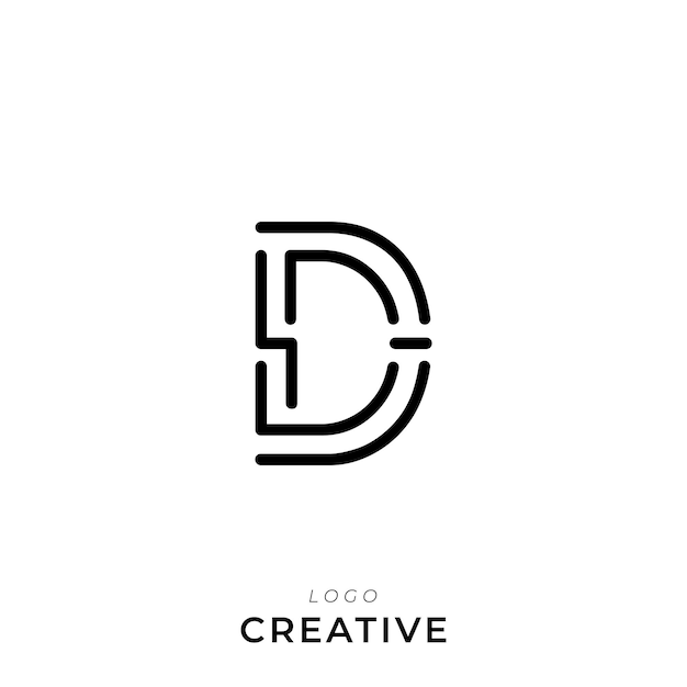 D Premium Creative Latter Diseño de logotipo Compañía de marca Diseño del logotipo Ilustración vectorial