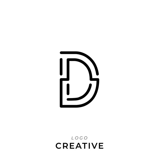 D Premium Creative Latter Diseño de logotipo Compañía de marca Diseño del logotipo Ilustración vectorial