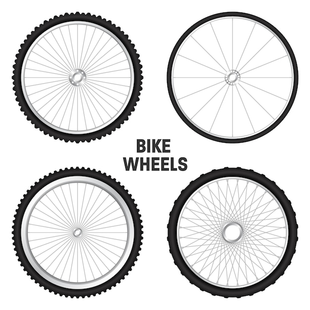 d ruedas de bicicleta realistas neumáticos de goma de bicicleta rayos y llantas de metal brillantes ciclismo de fitness deporte de turismo