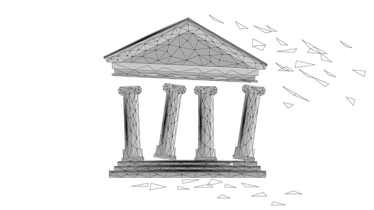 Vector d sistema bancario fracaso crisys bajo poli financiero internacional colapso problema riesgo inversión ce
