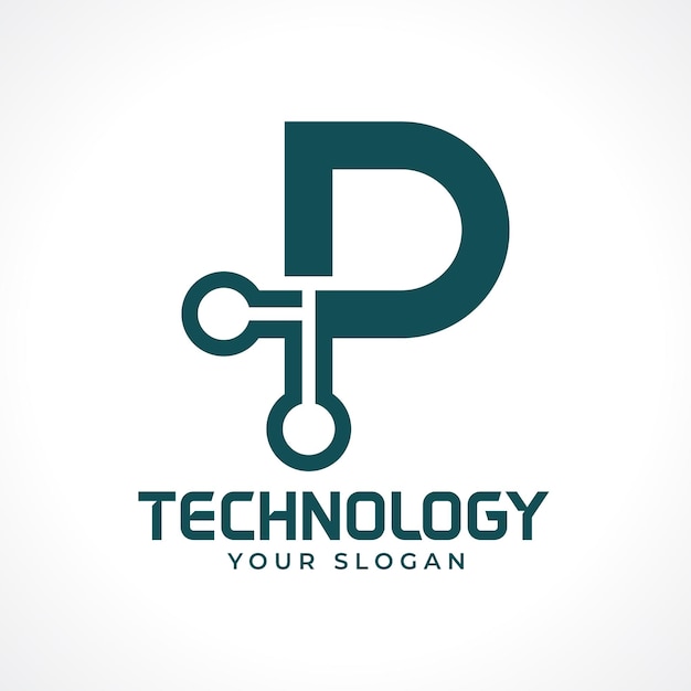 D tech technology logo design