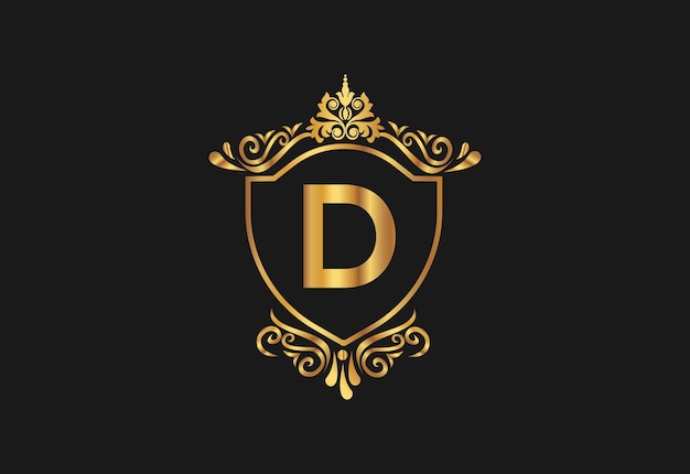 D último diseño de logotipo con belleza natural Vector Premium