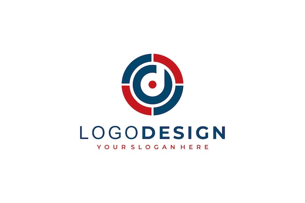 D vector inicial Elemento del logotipo D colección de diseño inicial Ilustración vectorial