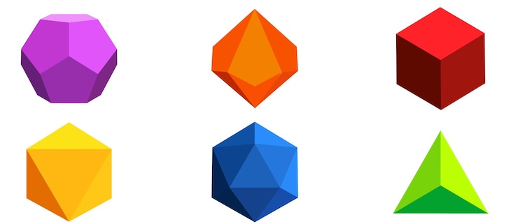D4 D6 D8 D10 D12 y D20 Iconos de dados para juegos DnD dados Ilustración vectorial EPS10