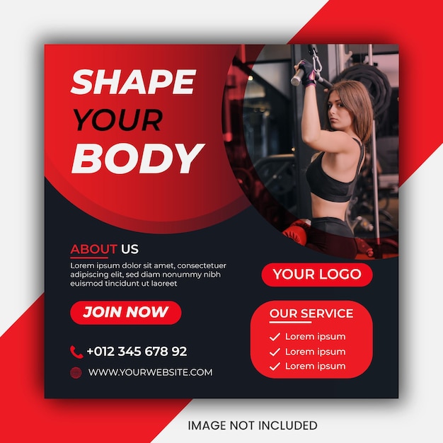 da forma a tu cuerpo fitness Diseño de publicaciones en redes sociales