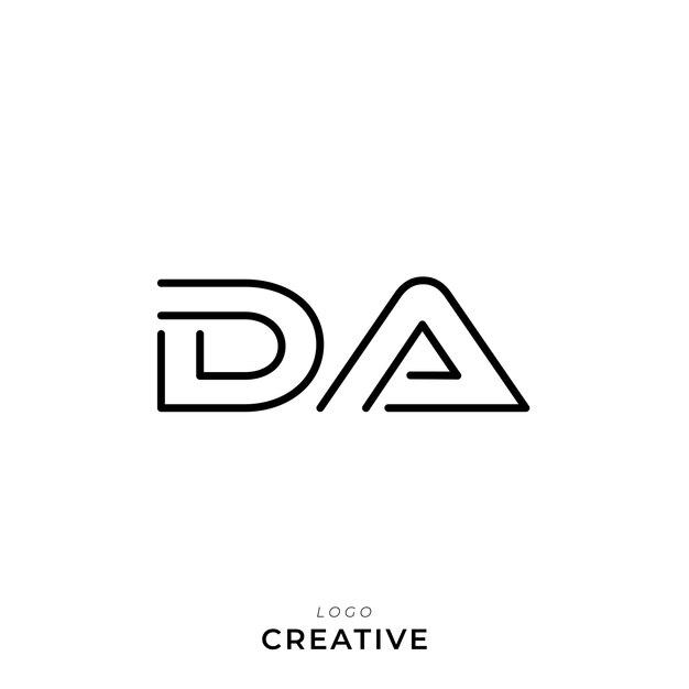 DA Logotipo Template Vector colorido Monograma Símbolo Font Logotipo Diseño moderno Basado en el logotipo inicial
