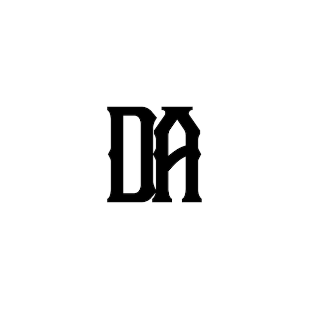 DA monograma logotipo diseño carta texto nombre símbolo monocromo logotipo alfabeto carácter simple logotipo