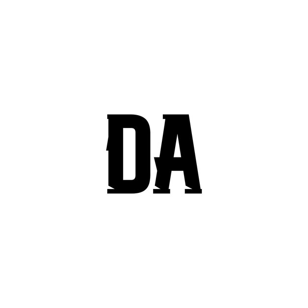 DA monograma logotipo diseño carta texto nombre símbolo monocromo logotipo alfabeto carácter simple logotipo