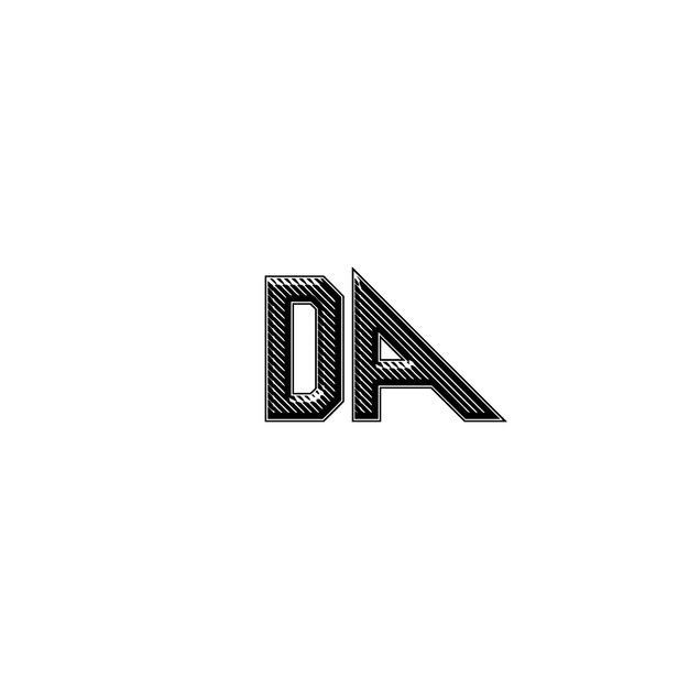 DA monograma logotipo diseño carta texto nombre símbolo monocromo logotipo alfabeto carácter simple logotipo