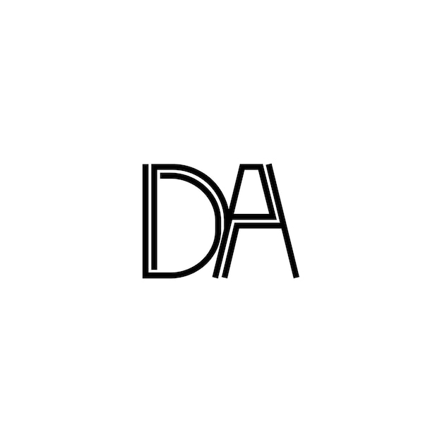 DA monograma logotipo diseño carta texto nombre símbolo monocromo logotipo alfabeto carácter simple logotipo