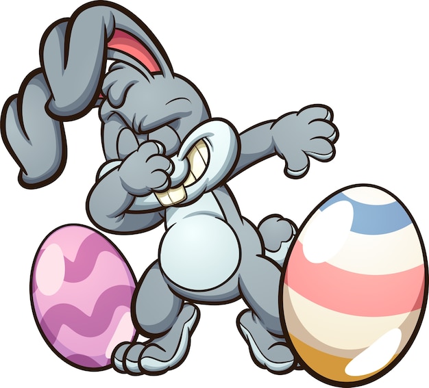 dabbing easter bunny