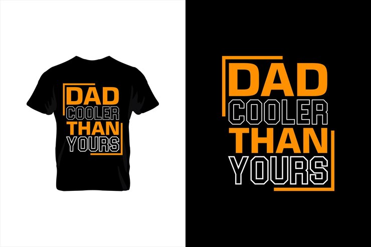 Dad Cooler Than Yours Typography vector padres citan diseño de camiseta