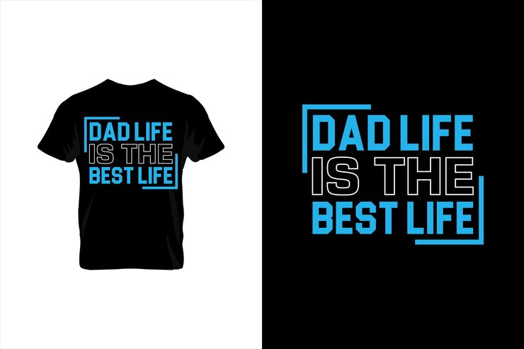 Dad Life Is The Best Life Typography vector padres citan diseño de camiseta