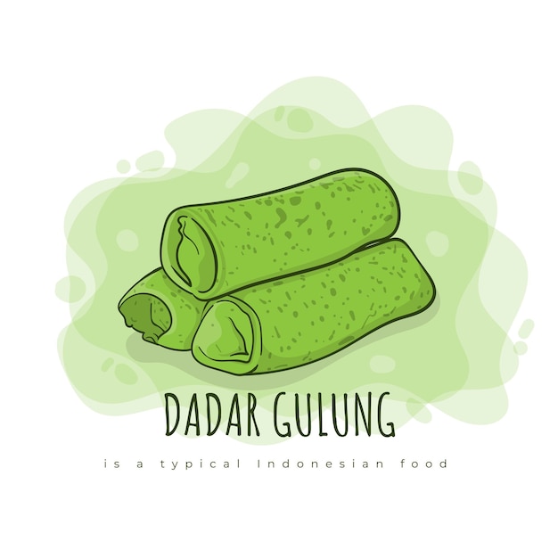 Dadar gulung cake es un pastel hecho de mandioca que se puede encontrar en Indonesia con diseño de dibujos animados