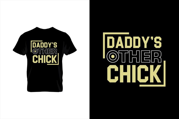 Daddy's Other Chick Typography vector padres citan diseño de camiseta