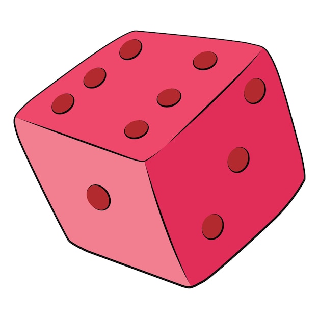 Un dado de ludo aislado sobre un fondo blanco