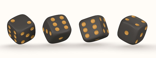 Dados 3D realistas de diferentes lados Concepto del juego de casino Ilustración vectorial
