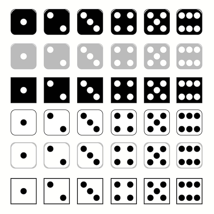 Vector dados, conjunto, vector, icono