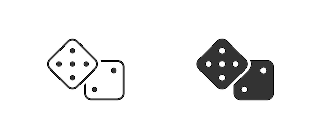 Dados e icono aleatorio Cubo de juego de casino Ilustración vectorial