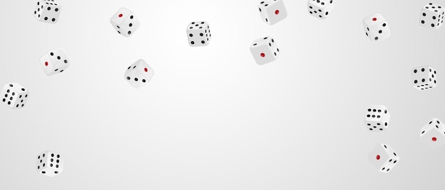 Dados con números sobre fondo blanco para juegos de mesa y juegos de casino