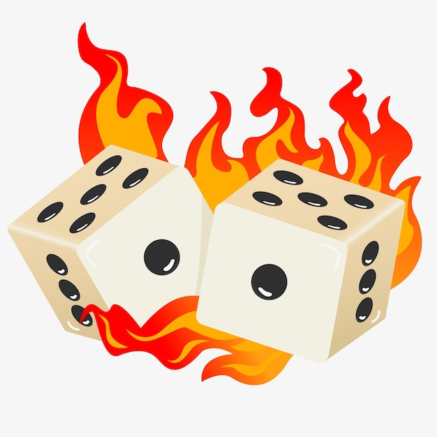 Dados o dados de juego para jugar con fuego Ilustración vectorial EPS10