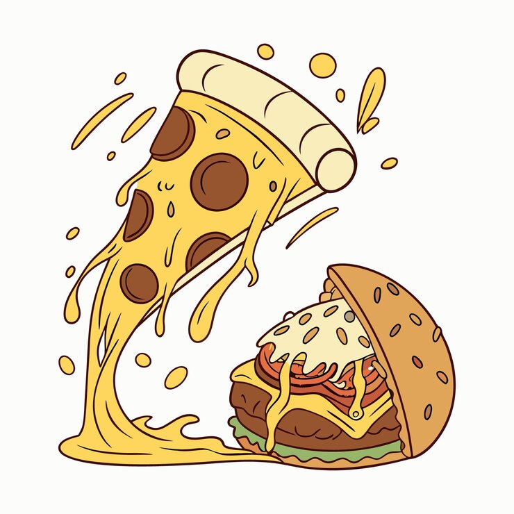 Dados y rebanadas de queso Arte vectorial Inspiración para el diseño de alimentos