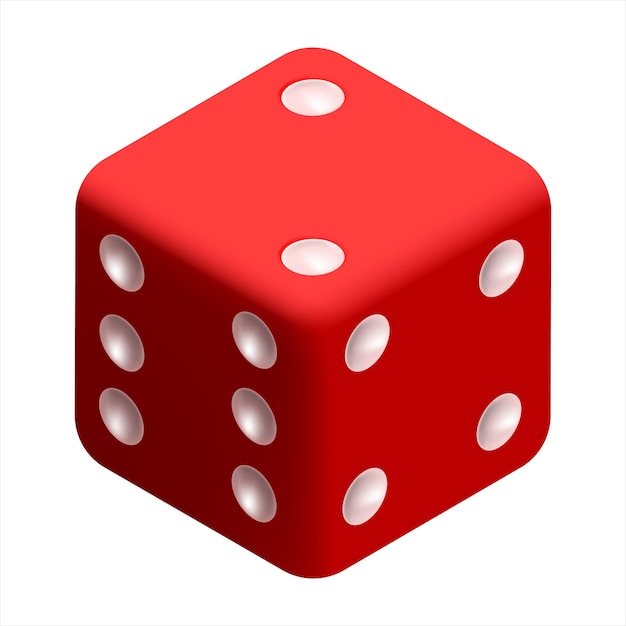Dados rojos isométricos 3D perfectos para diseños de juegos o juegos de azar