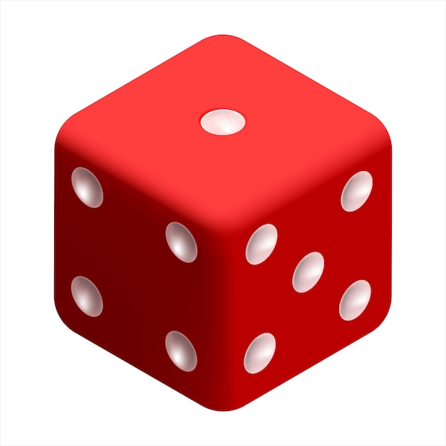 Dados rojos isométricos 3D perfectos para diseños de juegos o juegos de azar