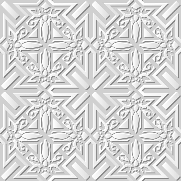 Damasco sin costura arte de papel 3D Cruz Espiral Geometría