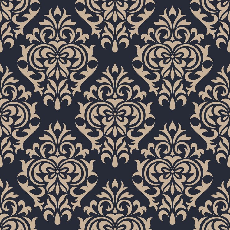 Vector damasco sin fisuras de fondo. papel tapiz de adorno de lujo clásico
