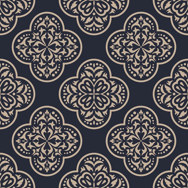 Damasco de patrones sin fisuras. papel tapiz de adorno de lujo clásico.
