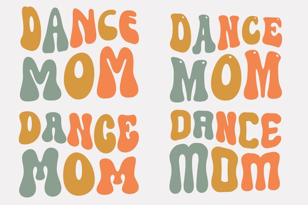 Dance mom retro paquete svg ondulado camiseta