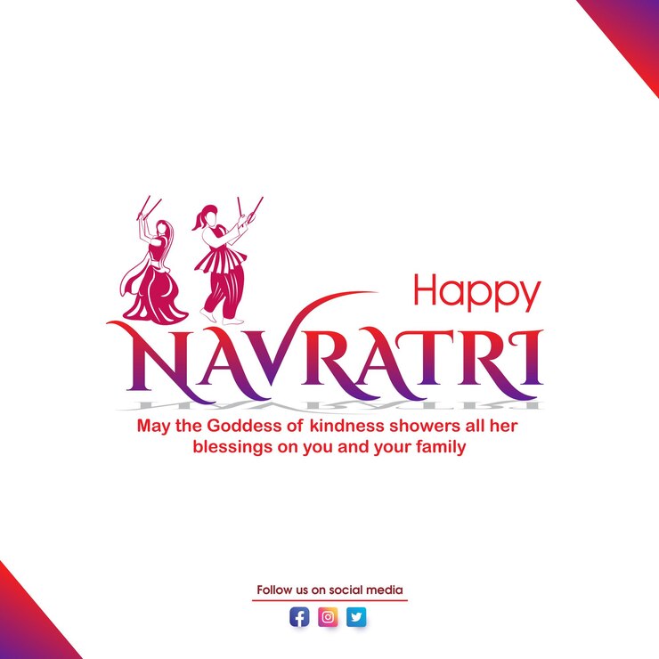 Dandiya en navratri feliz durga puja navratri y dussehra banner